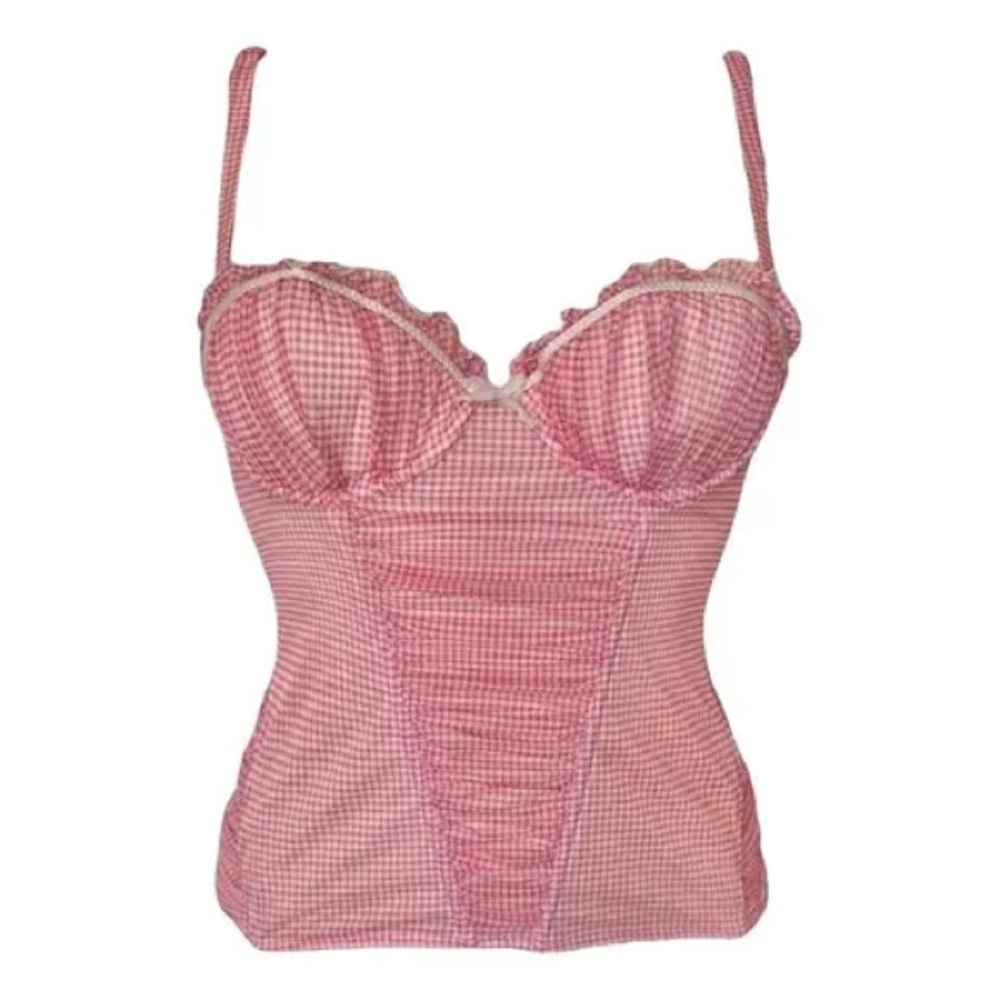 Chantal Thomas Pink Gingham Corset Top - Picture 2 of 10